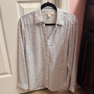 Michael Kors White Shirt with Black Letter Design